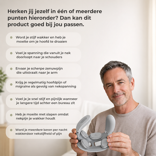 Cerviq™ - Intelligente warmte- en pulsmassage voor nek en schouders.