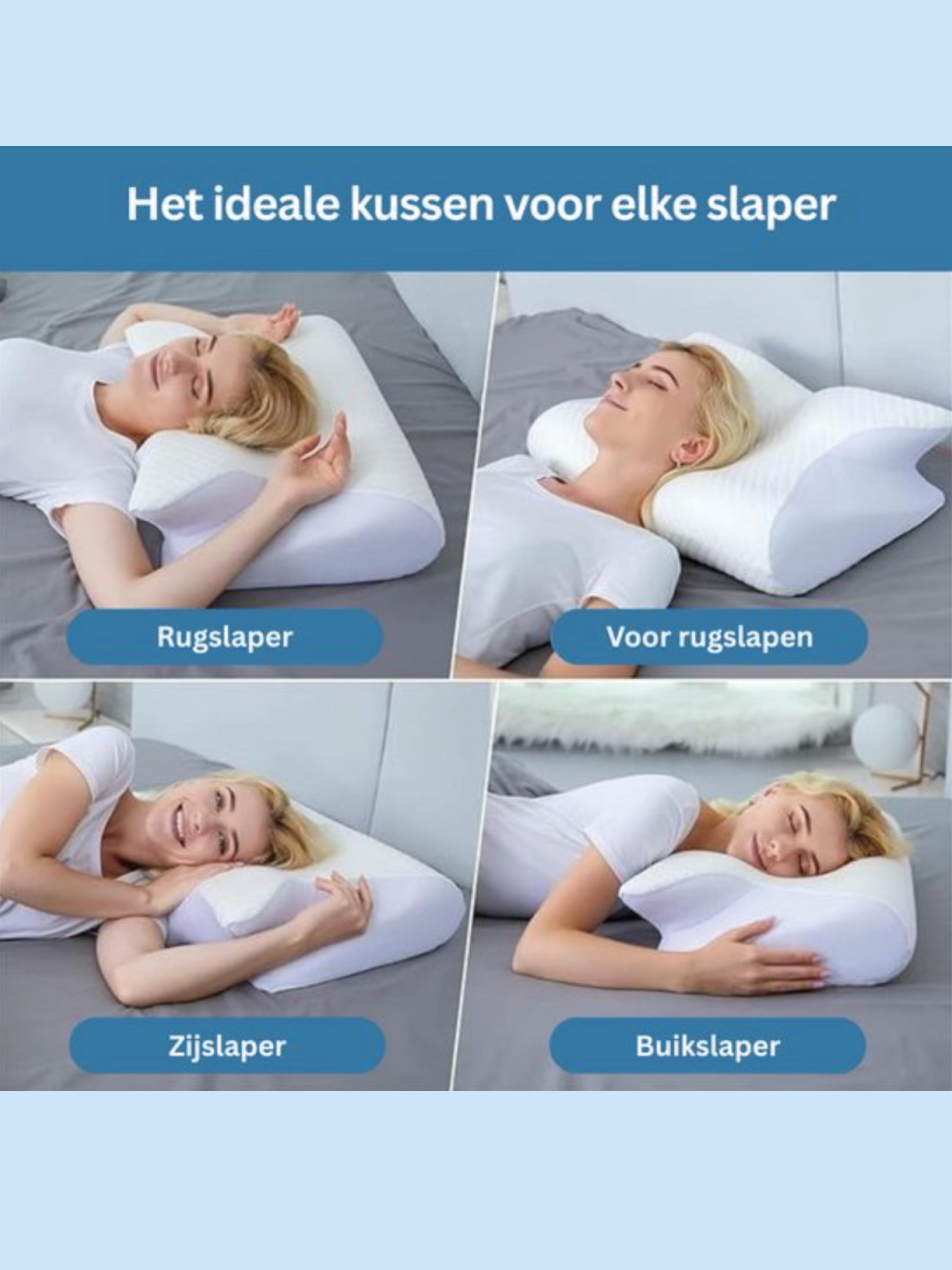 Nexora™ - Ergonomisch slaapkussen voor betere nek- en schouder ondersteuning incl. wasbare kussenhoes